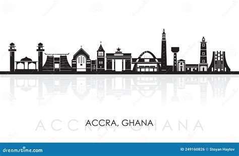 Skyline Panorama of City of Accra, Ghana - Vector Illustration Stock ...