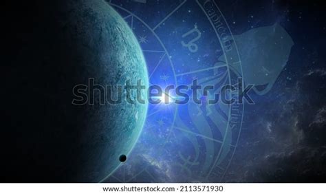 Uranus Ruling Planet Aquarius 3d Rendering Stock Illustration ...