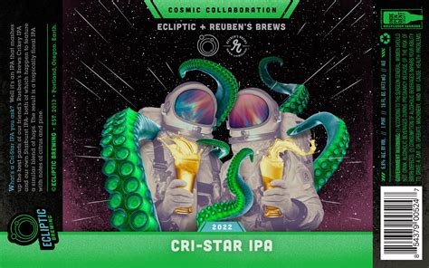 Get to know CRI-START IPA, the newest collaboration between Ecliptic Brewing and Reuben's Brews ...