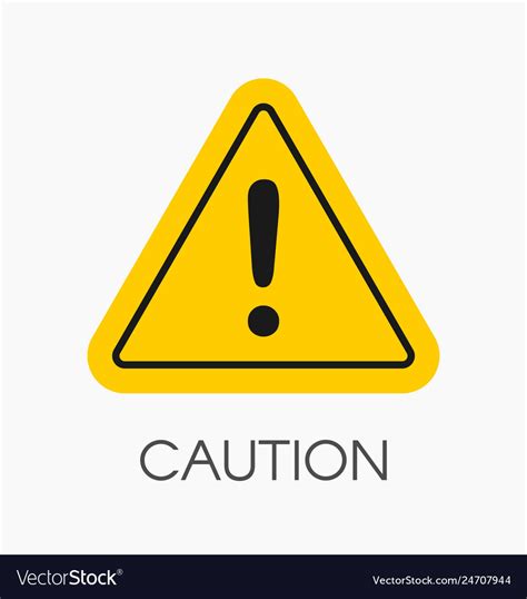 Caution icon sign in flat style isolated warning Vector Image