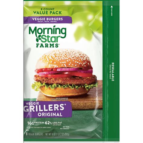 MorningStar Farms Veggie Burgers, Grillers Original, Value Pack, Vegetarian Excellent Source of ...