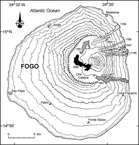 Fuego Volcano Map