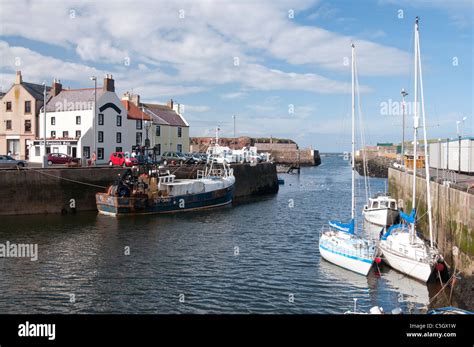 Eyemouth Harbour and sailing boats Stock Photo - Alamy