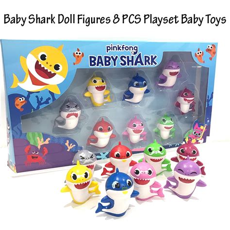 Baby Shark Doll Figures 8 PCS Playset Baby Toys for Kids Boys Girls ...