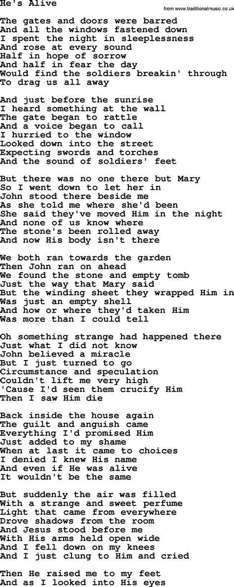 Dolly Parton song: He's Alive, lyrics