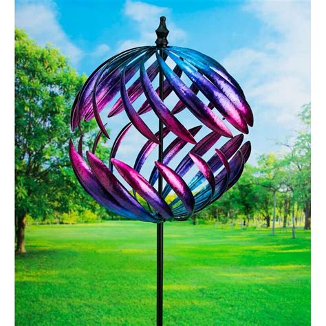 Plow & Hearth Split Sphere Metal Garden Wind Spinner | Wayfair