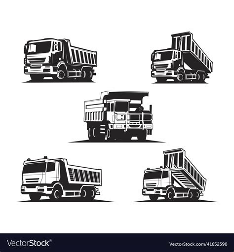 Dump truck silhouette Royalty Free Vector Image