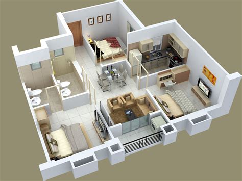 Perfect Family House 3 Bedroom 2 Story House Plans 3D Excellent – New ...