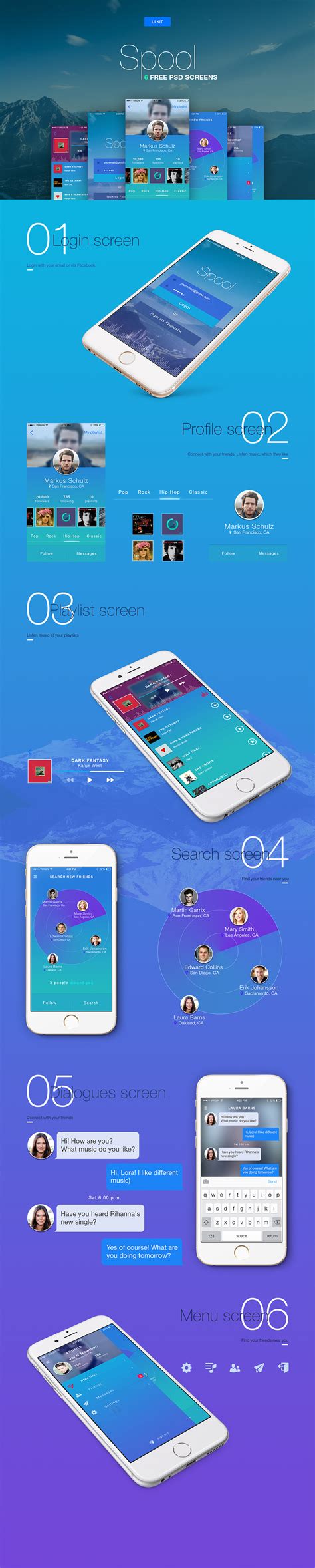 Vibrant iOS App UI Templates Free PSD – Download PSD