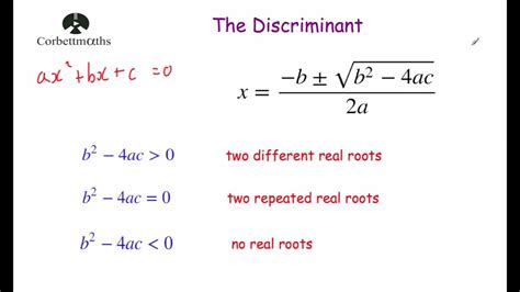 The Discriminant - Corbettmaths - YouTube