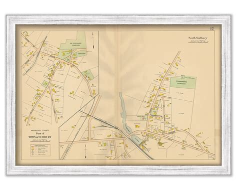 Village of SUDBURY, Massachusetts 1908 Map Replica or GENUINE Original - Etsy