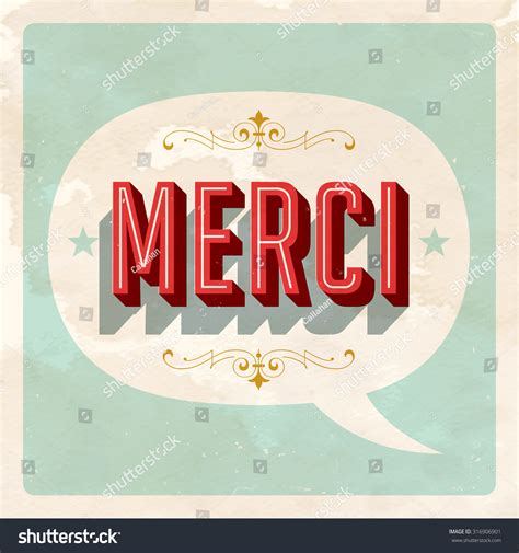 "MERCI" - Mot français pour "Merci" : image vectorielle de stock (libre ...