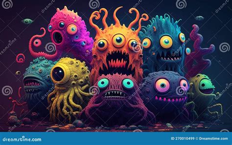 Vibrant Creepy Creatures Lurking in Dark, Displaying Their Eerie Beauty ...