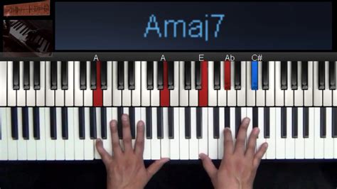 Como hago Amaj7 en el piano - YouTube