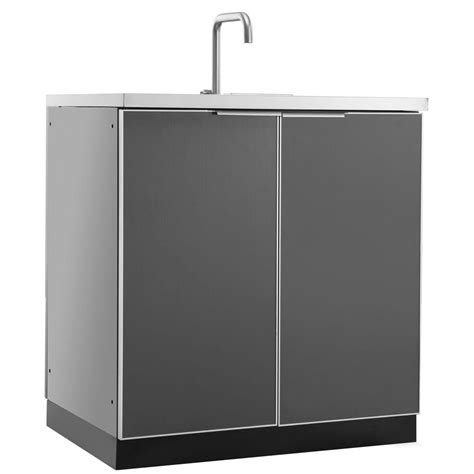 NewAge Products Aluminum Slate 32 in. Sink 32x35x24 in. Outdoor Kitchen Cabinet-65201 - The Home ...