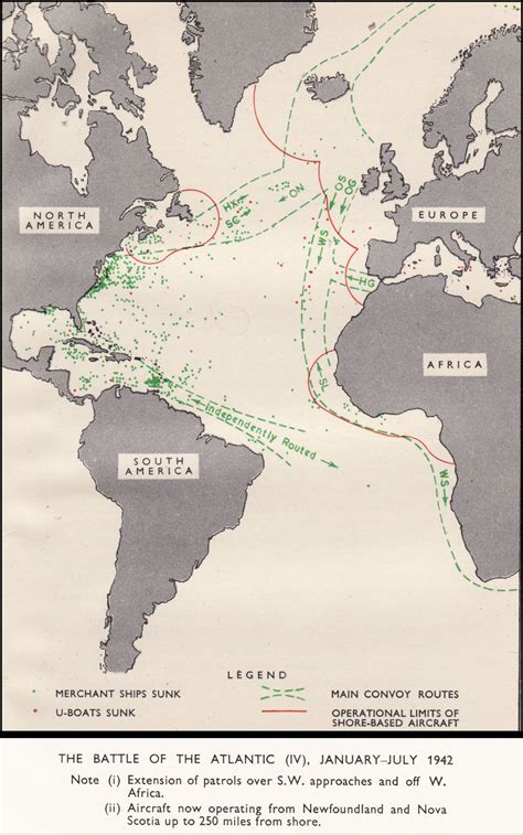 Battle of the Atlantic Jan-July 1942 | Geography quiz, History posters, World geography