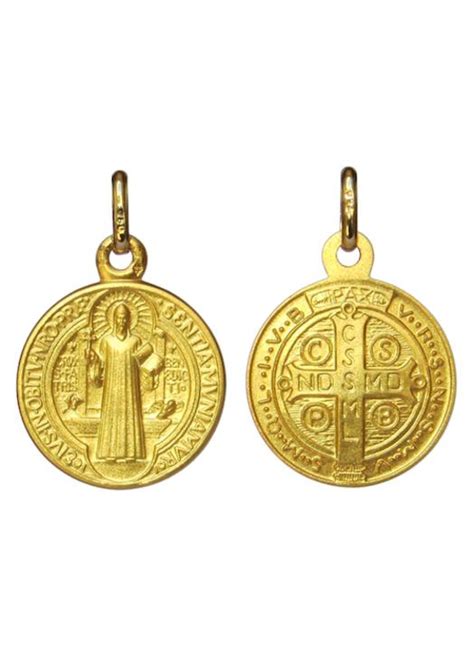 Medal of Saint Benedict solid gold 18-carat - 16 mm (Réf. Med3406)