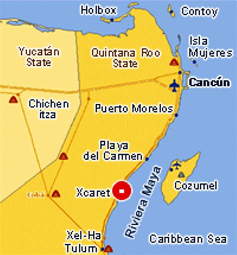 Xcaret Mexico Map