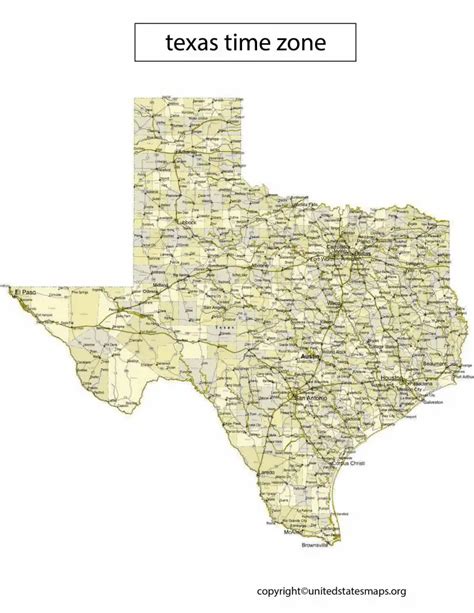 Texas Time Zone Map | Map of Texas Time Zones