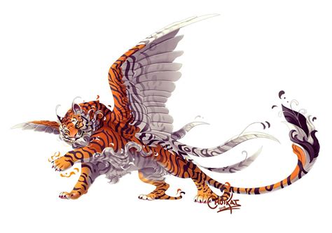 winged tiger | Mythical creatures art, Fantasy creatures art, Creature ...