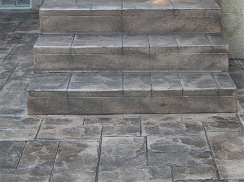 Stamped Concrete Steps | After - New Stairs Stamped w/ Ashlar Slate ...