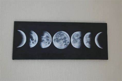 Moon Phases Acrylic on Canvas 20x8 inch Original Painting | Etsy | Moon artwork, Moon phases ...