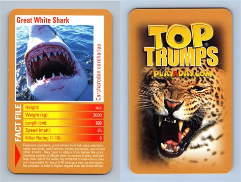 Great White Shark - Predators 2003 Top Trumps Card