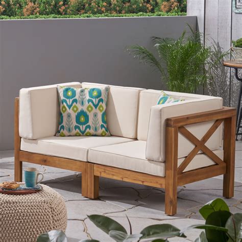 Highland Dunes 60.5'' Wide Outdoor Loveseat with Cushions & Reviews ...