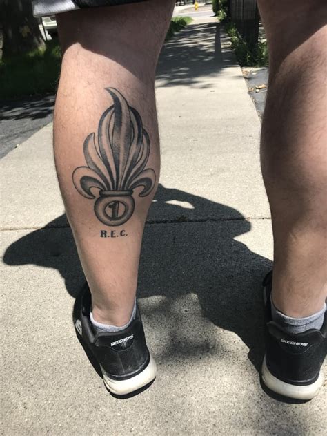 My dad’s FFL tattoo. He served in the early 90s. : r/FrenchForeignLegion