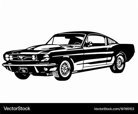 65 mustang fastback Royalty Free Vector Image - VectorStock