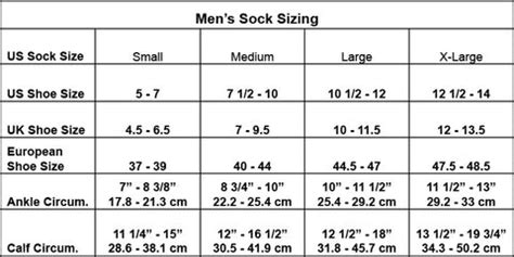 men's sock size guide - Chong Suggs