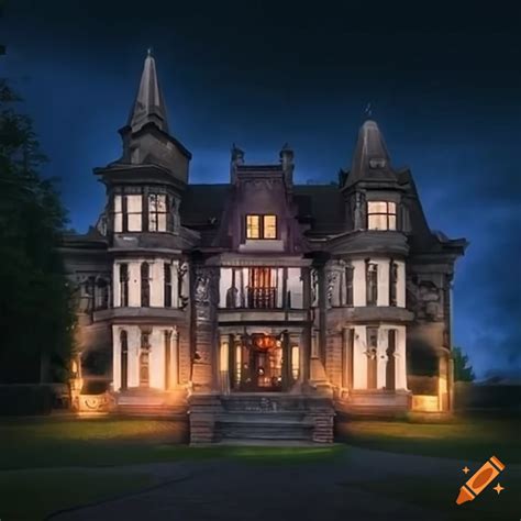 Exterior of a vampire mansion on Craiyon