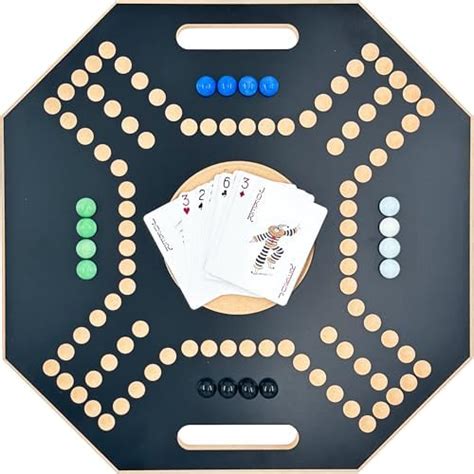 Funz Jackaroo Wooden Board Game for 4 Players With Glass Marbles and ...