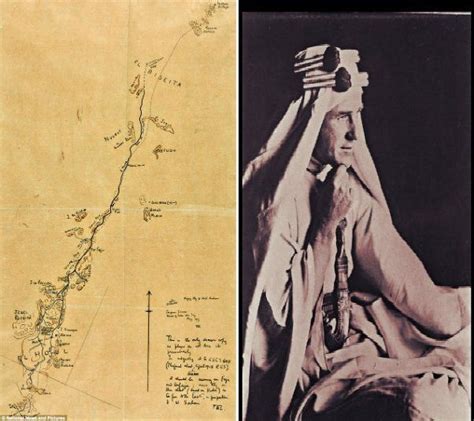 Guide Map of Lawrence of Arabia In Arab Revolt Against Ottoman Empire ...