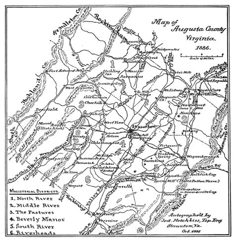 1886 Map of Augusta County, Virginia