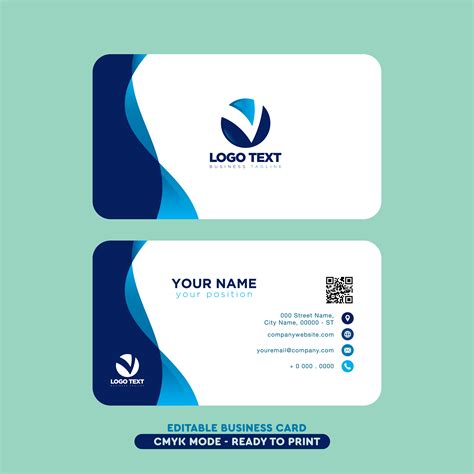 Blue Curves Business Card 598731 Vector Art at Vecteezy