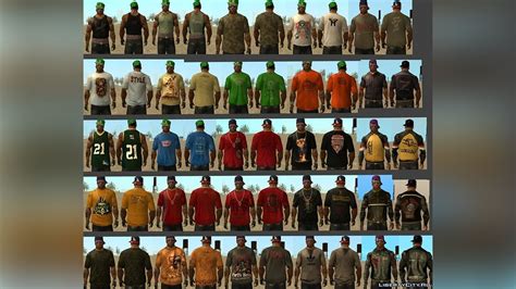 Download Big pack of clothes for CJ for GTA San Andreas