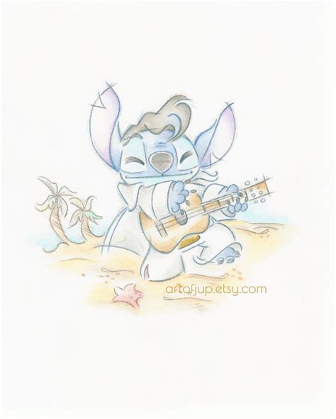 Stitch Disney Art Print Elvis Stitch Lilo and Stitch Poster | Etsy