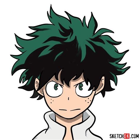 How to draw Deku’s face | Half face drawing, Face drawing, Easy drawings