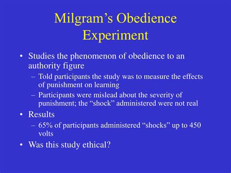 PPT - Milgram’s Obedience Experiment PowerPoint Presentation, free ...