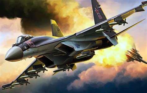 Wallpaper Su-35, dogfight, Sukhoi, Flanker-Е+, the generation 4++fighter, KittyHawk, Russian ...