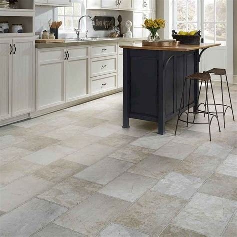 70 Tile Floor Farmhouse Kitchen Decor Ideas (21) | Vinyl flooring kitchen, Kitchen vinyl ...