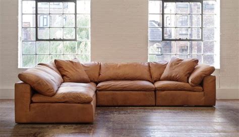 Feather Extra Deep Leather Corner Sofa from Darlings of Chelsea | Leather corner sofa, Leather ...