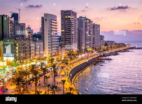 Skyline, View of Corniche, Beirut, Lebanon Stock Photo - Alamy