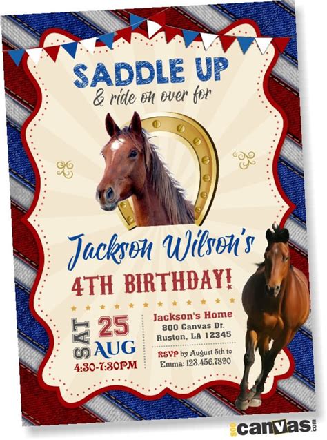 Horse Birthday Invitation Horse Invitation Horse Party | Etsy