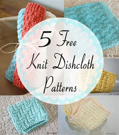 Little Miss Stitcher: 5 Free Knit Dishcloth Patterns | Dishcloth ...