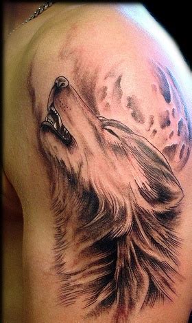 Wolf Howling Tattoo - Design of TattoosDesign of Tattoos