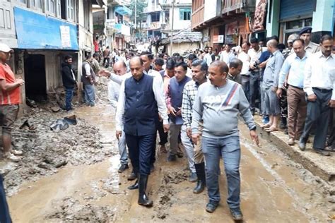 Himachal CM visits flood-affected areas of Thunag in Mandi district