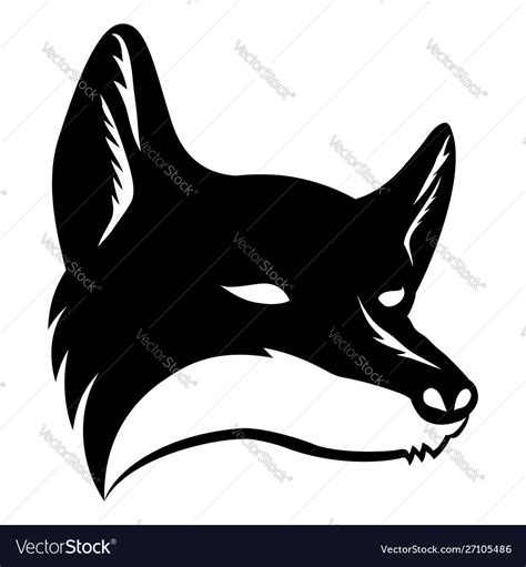 Black fox sign Royalty Free Vector Image - VectorStock