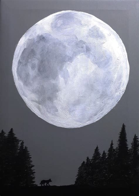 Acrylic painting of the moon and a wolf. | Dipinti artistici, Artisti ...